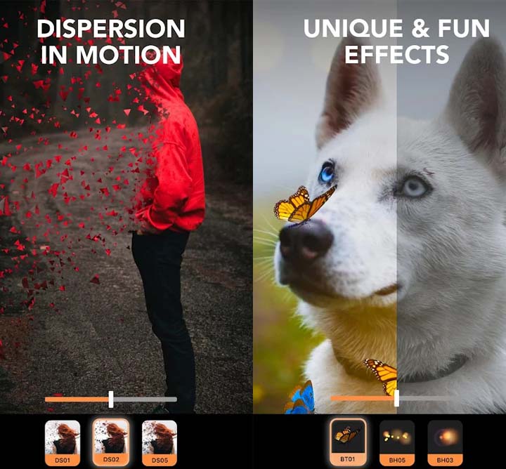 All Effects and Filters on Motionleap MOD APK